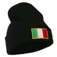 thumbnail image 5 of Europe Italy Flag Embroidered Long Cuff Beanie - Black OSFM, 5 of 5