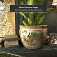 thumbnail image 5 of Red Lantern Large 20" Satsuma Porcelain Fishbowl Planter, 5 of 6
