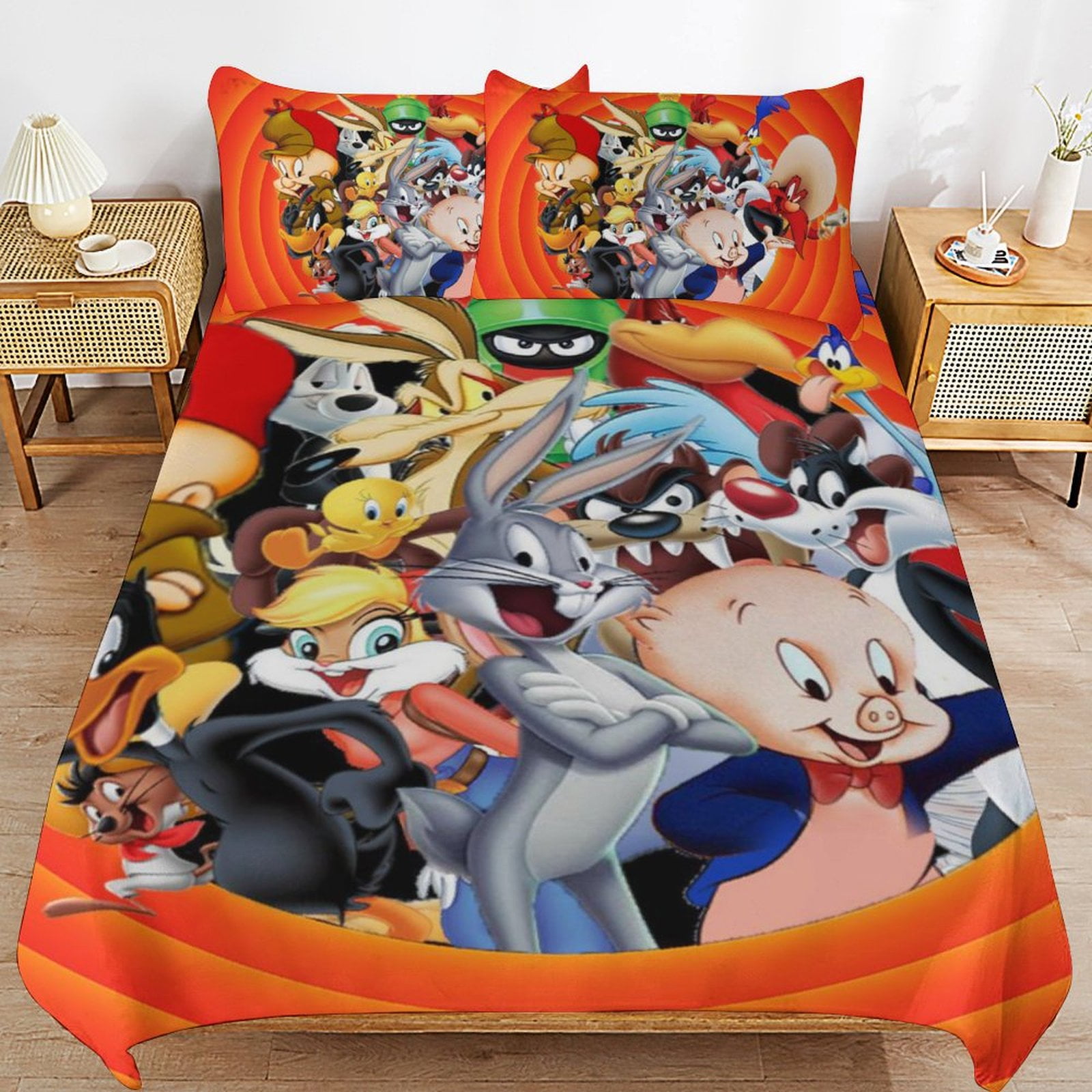 New sold Looney Tunes x Shein Bugs Bunny Duvet Bedding Set Cover Pillowcases Twin