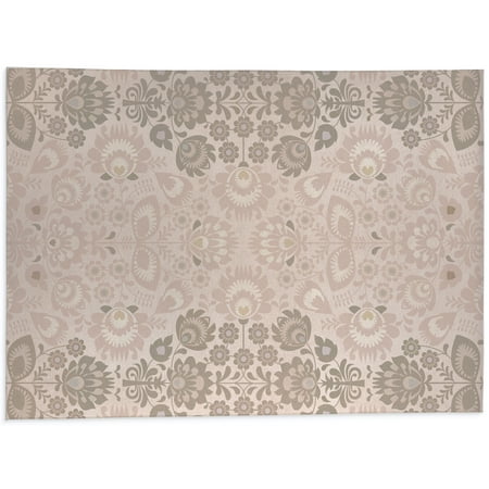

Folk Floral Pink Kitchen Mat by Kavka Designs