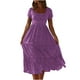 thumbnail image 1 of Vestidos Para Mujer Vestido Midi Moda Casual Cuello Cuadrado Estampado Manga Corta Vestido Suelto Odeerbi  ODB171270, 1 of 7