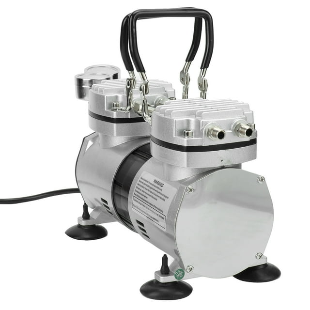 Oilless Vacuum Air Pump, Large Flowing Small Air Compressor Pump Double Cylinder Piston Structure For Automobile