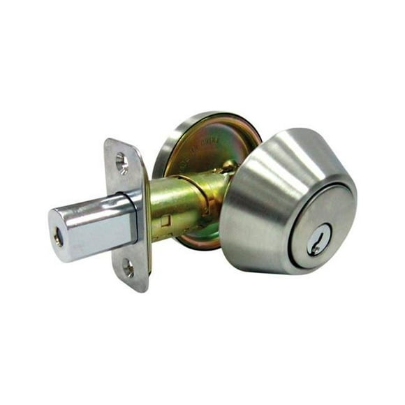 Faultless 5002071 Satin Stainless Steel Metal Single Cylinder Deadbolt - ANSI Grade 3, 1.75 in.