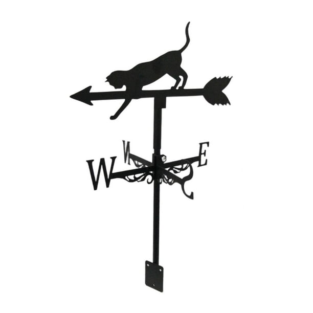 Veleta de techo de hierro con estatua de silueta de animal. Chouette