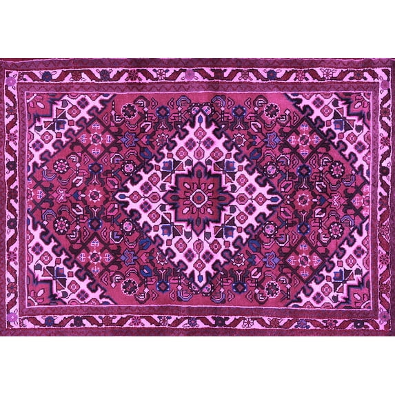 Ahgly Company Indoor Rectangle Persian Purple Traditional Area Rugs, 5' x 8'