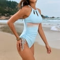 thumbnail image 6 of WAYUTE Womens One Piece Swimsuits Solid Color Patchwork Tummy Control Bathing Suits Fashion Swimsuit, 6 of 9
