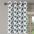 thumbnail image 2 of Ambesonne Damask Grommet Curtain, Royal Baroque Motifs, 50" x 108", Blue Black White, 2 of 6