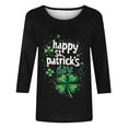 thumbnail image 5 of LEKWK St Patricks Day Women Regular Fit Crew Neck 3/4 Sleeve Tops 3/4 Sleeve Tops Falling Shamrock Print St Patrick's Day Parade Wear, 5 of 5