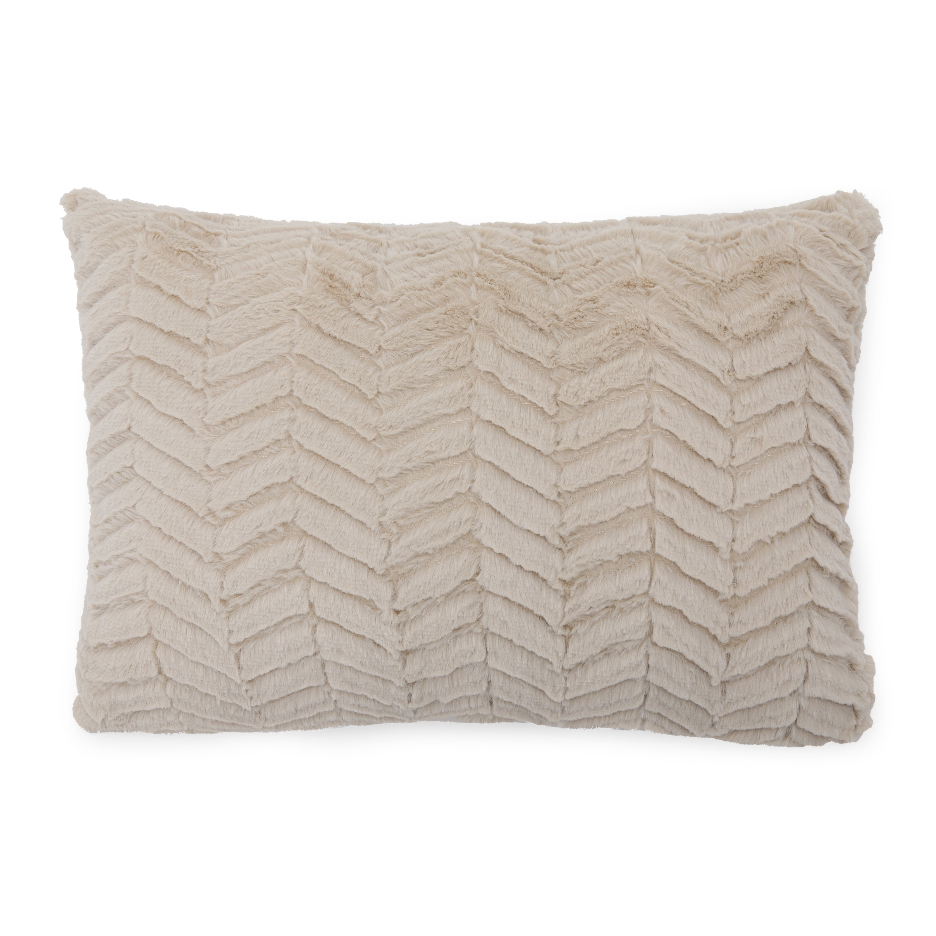 MoDRN Neo Luxury Chevron Faux Fur Decorative Throw Pillow, 14x20'