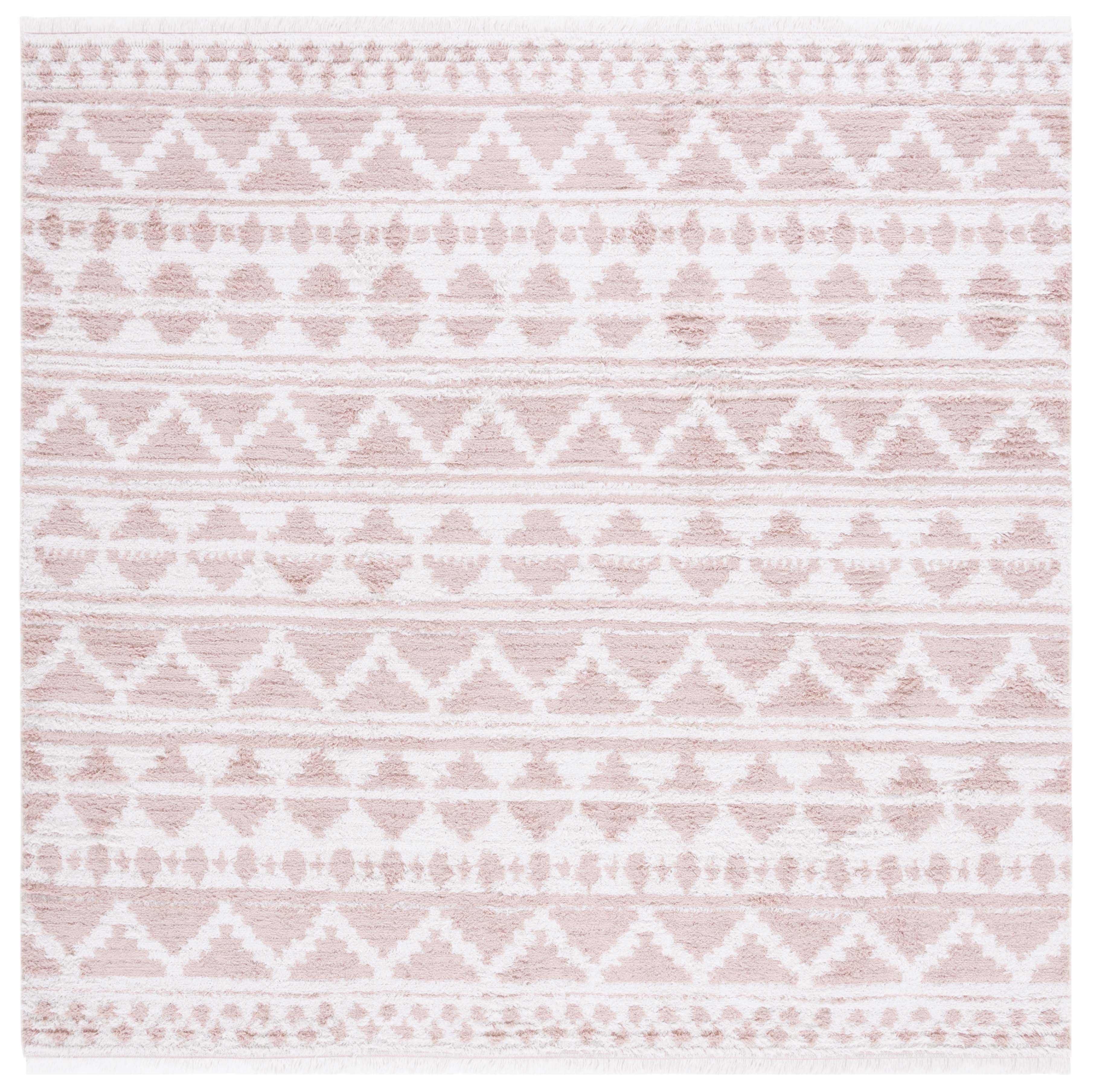 SAFAVIEH Augustine Kalina Geometric Area Rug, Pink/Ivory, 6'4" x 6'4" Square