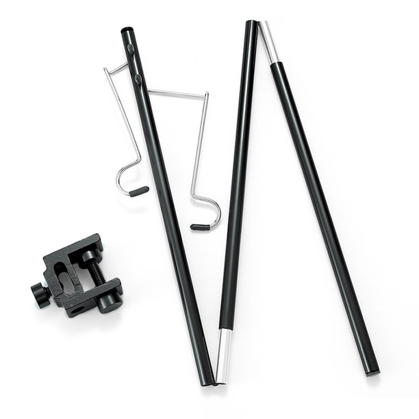 Sonducket Poste de lámpara de Camping, poste de aleación de aluminio plegable, gancho de rotación de 270 grados, Kit de soporte de luz portátil, carpas Negro Doble cabeza Sonducket OD020923-02B