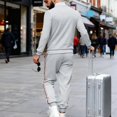thumbnail image 3 of Men’s Two Piece Tracksuit Set Casual Bomber Jacket and Jogger Pants with Striped Print Athletic Style Outfit, 3 of 6
