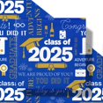 thumbnail image 2 of RUSPEPA Graduation Wrapping Paper Roll, Mini Roll, Blue Gold Class of 2025 with Champagne Caps Gift Paper, YOU DID IT! for Ceremony Party, Grade Class Graduation Celebrations, 17 Inches X 16.4 Feet, 2 of 8