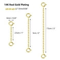 thumbnail image 4 of Lancharmed 14K Gold Plated Double Head Round Buckle Chain Wide Flat Cross Chain Extender Jewellery Clasp Necklace Extenders for Women 3Pcs Friend Gifts for Women, 4 of 8