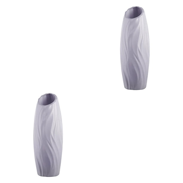 Yuarrent Jarrón de plástico nórdico, maceta, contenedor geométrico para plantas, decoración de escritorio para el hogar, adorno Gris 2piezas Yuarrent CBP148555