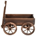 thumbnail image 4 of Costway Wood Wagon Flower Planter Pot Stand Garden W/Wheels, 4 of 7