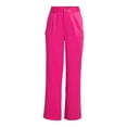 thumbnail image 5 of Time and Tru Women's Pleated Wide Leg Pants with Side Slant Pockets, 30" Inseam, Sizes S-3XL, 5 of 7