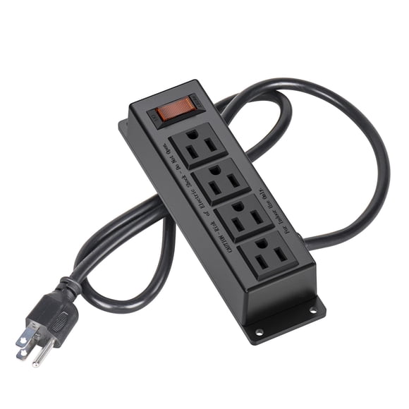 Tira de toma de corriente ICEELEC para montaje en pared, 4 tomas con interruptor