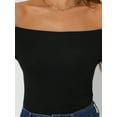 thumbnail image 5 of INSPIRE CHIC Women's Off Shoulder 3/4 Sleeves Party Tops L Black, 5 of 6