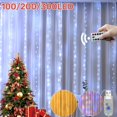 thumbnail image 2 of Guirnalda de cortina LED USB, cadena de luces de hadas de Navidad, 8 modos, Control remoto, vacaciones, boda, decoración, Año Nuevo, hogar, dormitorio, 2 of 3