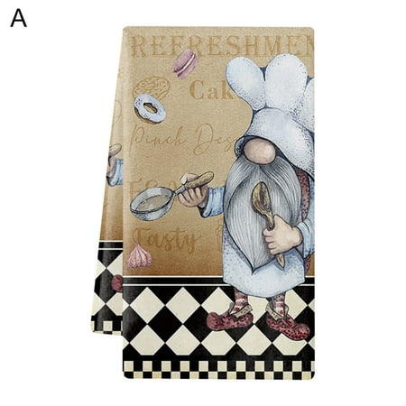 

Ayyufe Dish Towel Kitchen Cleaning Lint-Free Useful Chef Gnomes Dessert Dishcloth Towel