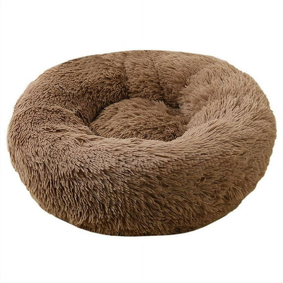 Round Plush Pet Bed for Dog, Soft Cushion House Bed for Cats Dogs