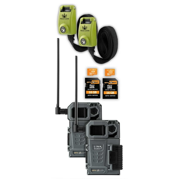 SPYPOINT LinkMicroLTE Cellular Trail Camera Twin Pack with Two SD