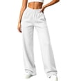 thumbnail image 2 of BUIGTTKLOP Womens Sweatpants Fleece Lined Wide Leg Baggy Lounge Sweat Pants High Waisted Comfy Casual Warm Fall Winter Workout Gym Trousers, 2 of 7
