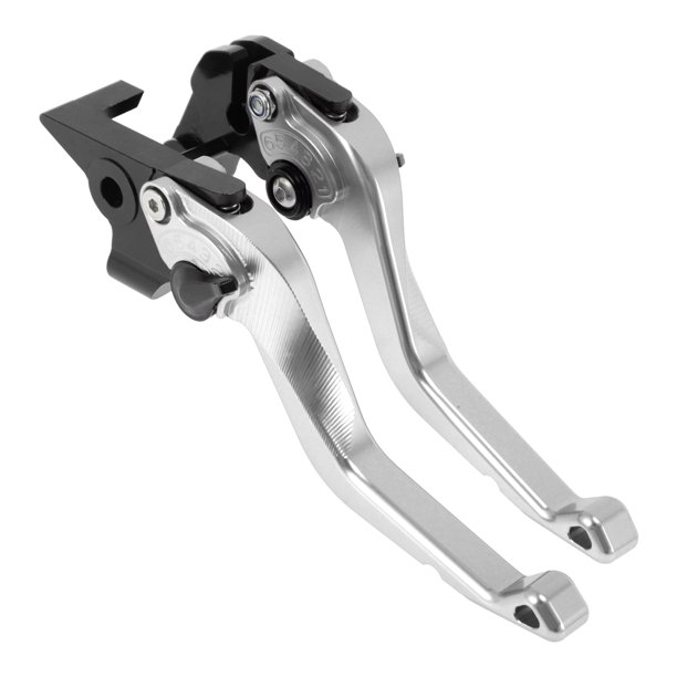 Palancas de freno y embrague cortas únicas para Yamaha Tenere 700 2019-2025, ajustables en 6 posiciones, palanca de freno de motocicleta de aleación de aluminio tono plateado, 1 par