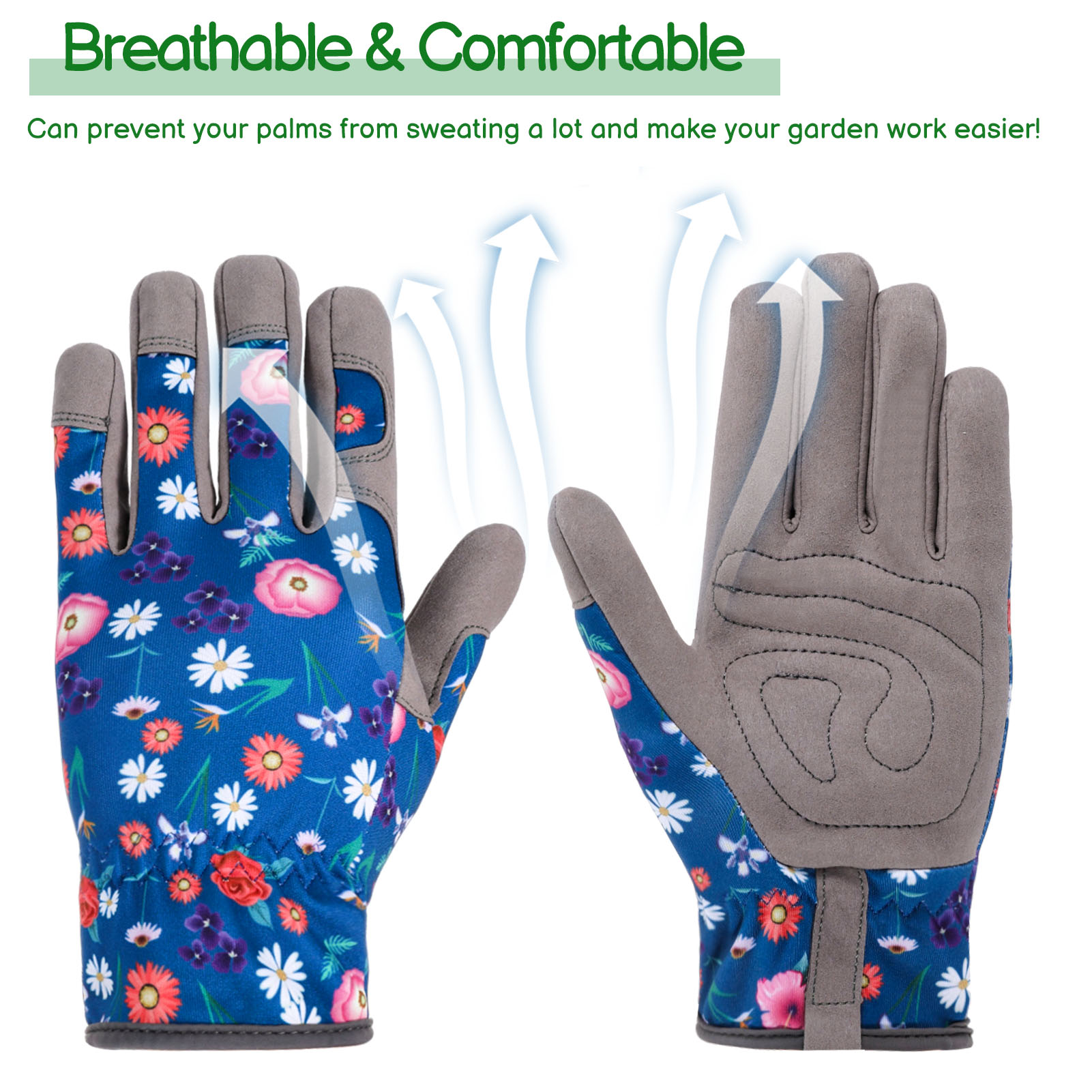 Hengguang Women's Thorn-Proof Garden Gloves, Blue photo 6