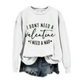 thumbnail image 3 of Baqcunre Crewneck Sweatshirts Solid Color Crew Neck Loose Long Sleeved Print Hoodie(White S-XXL),Womens Sweatshirt Graphic Sweatshirts For Women Womens Tops Valentine'S Day Shirts For Women, 3 of 3