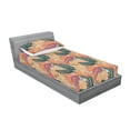 thumbnail image 2 of Ethnic Boho Fitted Sheet & Pillow Sham Set, Tropical Vibes Colorful Design Palm Tree Leaves on Tribal Back, Decorative Printed 2 Piece Bedding Decor, Twinxl, Burnt Sienna and Dark Teal, by Ambesonne, 2 of 2