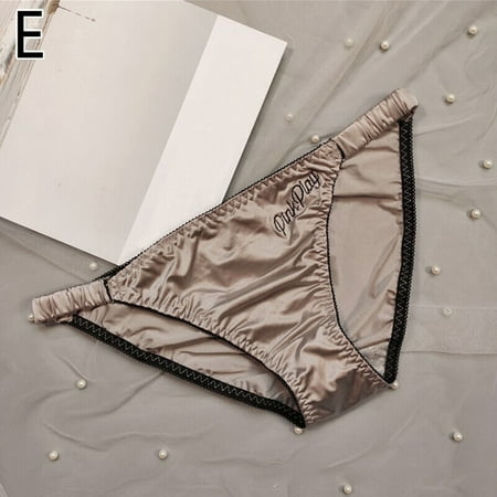 

Women Silk Satin Panties Briefs T-Back Knicker Lingerie G-String Thong Underwear