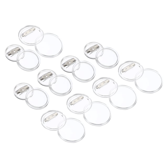 Uxcell Pin de Botón Acrílico, Kit de 10 Botones Redondos en Blanco de 0.98 pulgadas, 1.72 pulgadas