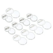 Uxcell Acrylic Button Pin Badge,10SetRound Pin Blank Buttons Badges Kit 0.98inch,1.72inch