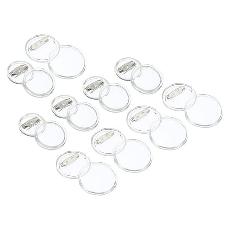 Uxcell Acrylic Button Pin Badge,10SetRound Pin Blank Buttons Badges Kit 0.98inch,1.72inch