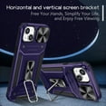 thumbnail image 5 of for iPhone 12 Armor Case Stand, [Built in Kickstand & Slide Camera Cover] Military Grade Drop Protection Shockproof Hard PC Heavy Duty Bumper Phone Case For iPhone 12, Purple, 5 of 10