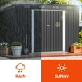 thumbnail image 3 of Wooflex 8.8x3.8x5.9 ft Metal Storage Shed with Window, Lockable Double Doors, Vents, 190 Cu.ft Large Outdoor Garden Tool Shelter, 106x46x71-inch Utility Steel House, Dark Gray, 3 of 10
