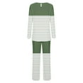 thumbnail image 4 of Tnhcen Women's 2 Pieces Lounge Sets Pajamas Set Striped Long Sleeve Tops and Pants Homewear S-3XL, 4 of 5