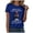 Blue, variant on Womens T Shirts Casual Round Neck Rooster Funny Chicken Design Short Sleeve Loose Fit Summer Blouses