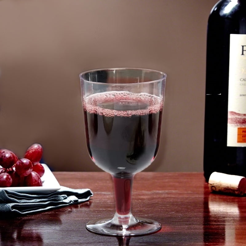 Efavormart 100 Pcs Clear 5oz Disposable Plastic Wine Glass Crystal