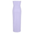 thumbnail image 4 of 2025 Eyelet Sleeveless Tube Cocktail Party Dress Wrap Asymmetrical Beach Long Dress Ruched Bodycon Strapless Off Shoulder Sun Dresses with Slit, 4 of 7