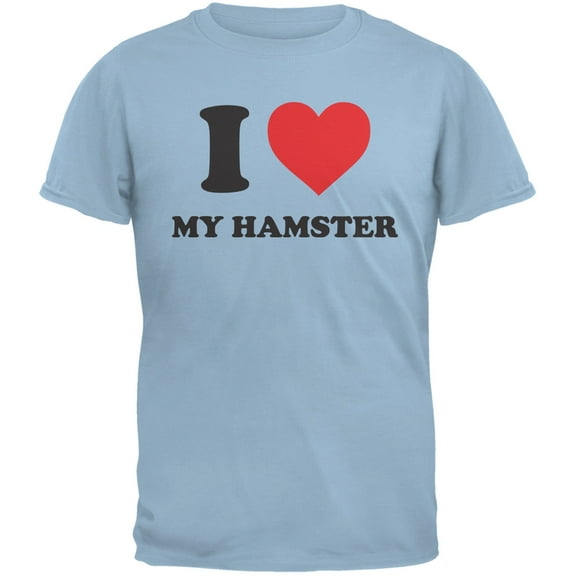 I Heart My Hamster Light Blue Adult T-Shirt - Small