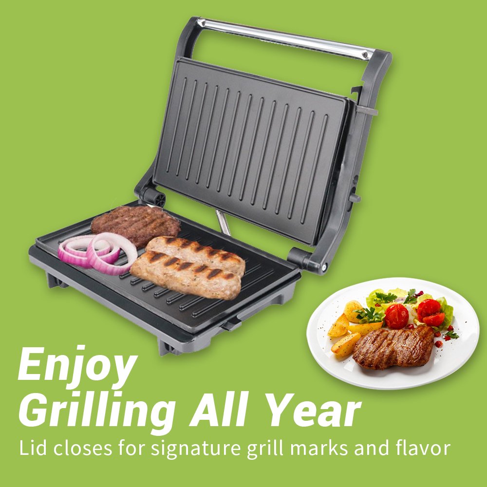 MOVSOU Electric Indoor Searing Grill with Smokeless Coated NonStick