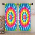 thumbnail image 5 of Blackout Kids Curtains,Colorful Rainbow Tie Dye Spiral Pattern Childrens Insulated Curtains Set Of 2,Bedroom Essentials,Toddler Room Decor 52"x63", 5 of 5