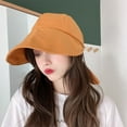 thumbnail image 4 of CoCopeanut Summer Foldable Bucket Hat for Women Autumn Outdoor Sunscreen Cotton Fishing Hunting Cap Anti-UV Wide Brim Panama Lady Sun Hat, 4 of 6