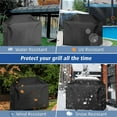 thumbnail image 6 of Casewin Grill Cover 57 inch, Outdoor Heavy Duty Waterproof Barbecue Gas Grill Cover, UV & Fade Resistant, All Weather Protection Compatible for Grills, Black, 6 of 7