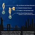 thumbnail image 2 of Gem Stone King 14K Yellow Gold Blue Moissanite and Lab Grown Diamond Earrings for Women | 1.05 Cttw | Gemstone Birthstone | Round 5MM, 2 of 6