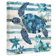thumbnail image 2 of Ships Next Day Canvas Wall Art 8"x8",Teal Blue Turtle Coastal Wood Framed Canvas Print Painting,Vintage Stripe Botanical Beach Ready to Hang Small Picture Wall Decor for Home Bathroom Nursery Kitchen, 2 of 9