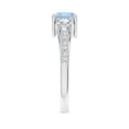 thumbnail image 3 of ANGARA Natural Classic Prong Set Round Aquamarine and Diamond Three Stone Ring in 14K White Gold for Women (Size-6mm) | March Birthstone, Anniversary, Jewelry Gift for Women | Natural Aquamarine Ring, 3 of 9
